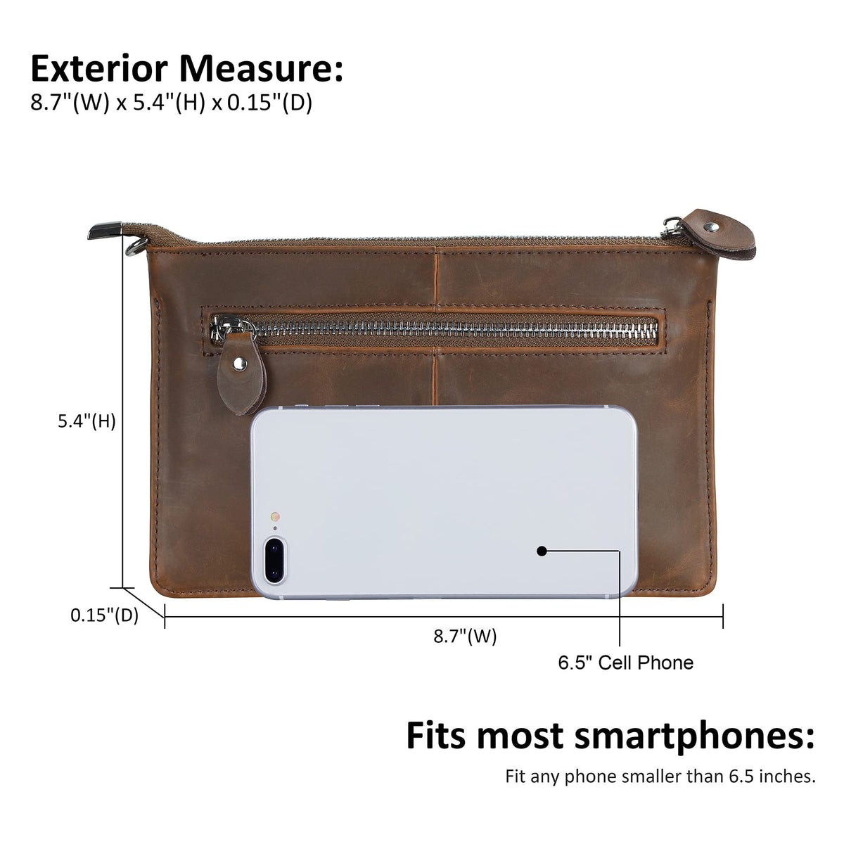 Genuine Leather Small Crossbody Bags Wristlet Wallet Purses G455369