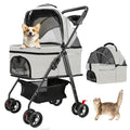 4 Wheels Foldable Pet Stroller with Detachable Carrier C9883
