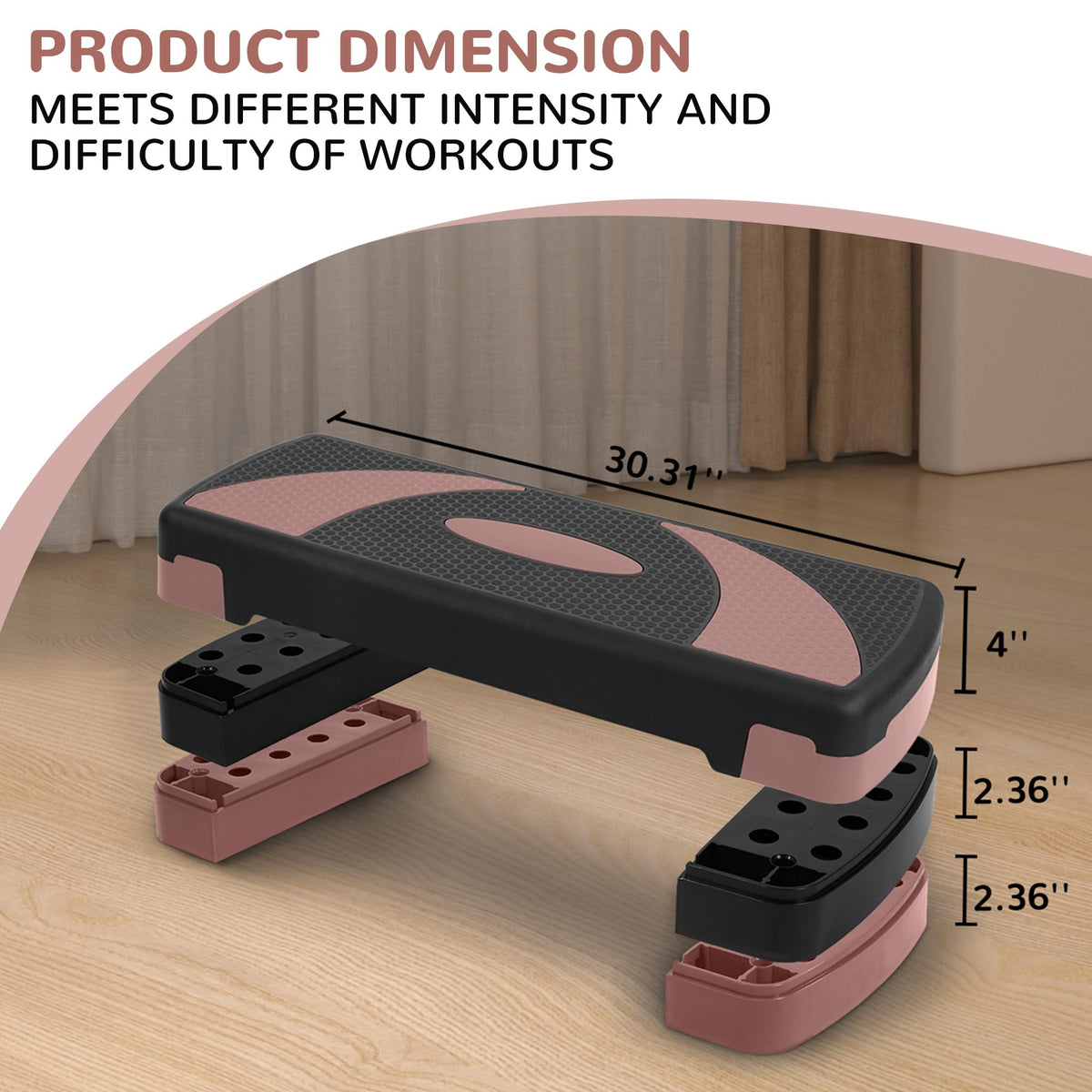 Adjustable Step Aerobic Platform with Risers Q282