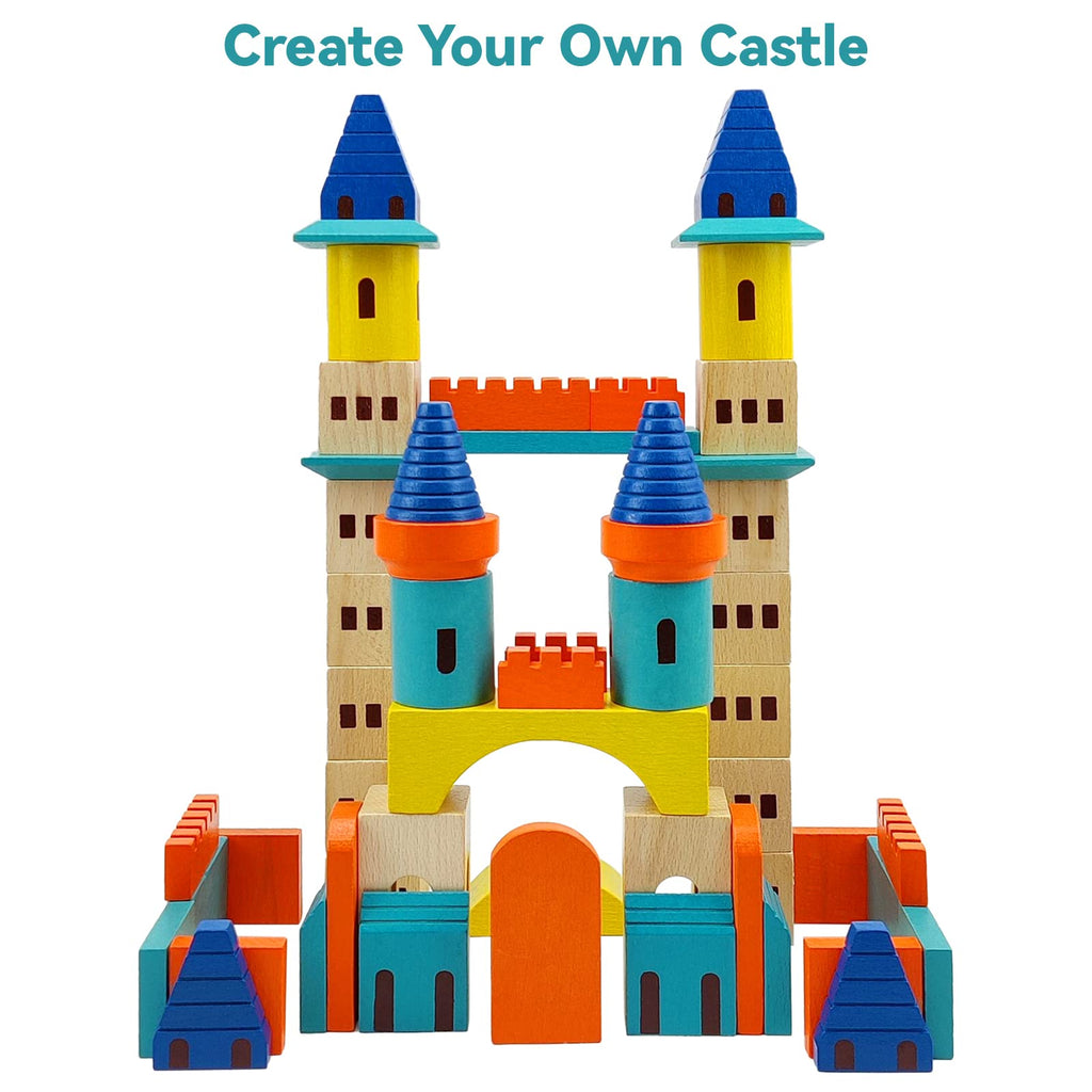 69 Pcs Wooden Building Blocks Set O162519