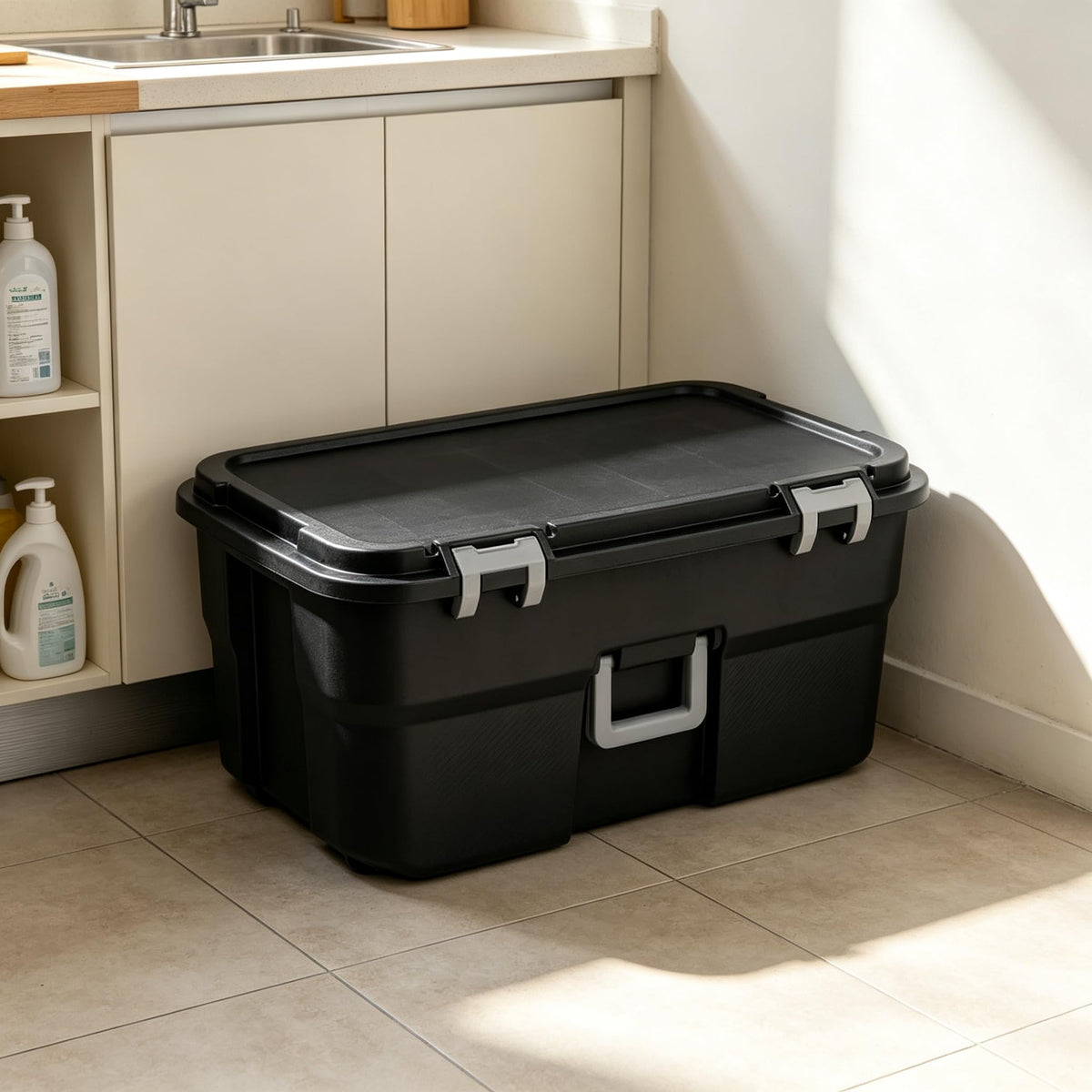 22 Gallon Lockable Heavy-Duty Plastic Storage Trunk I35847
