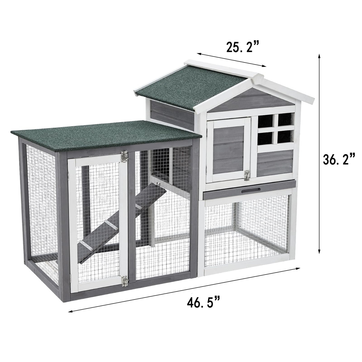 2-Story Wooden Bunny Hutch with Tray Z417