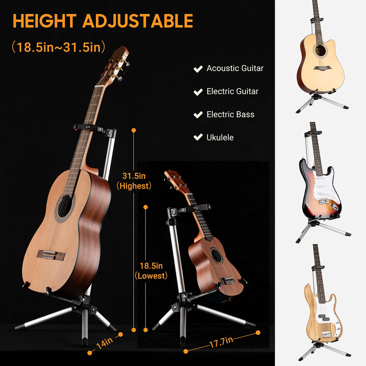 Adjustable Folding Guitar Stand R569612