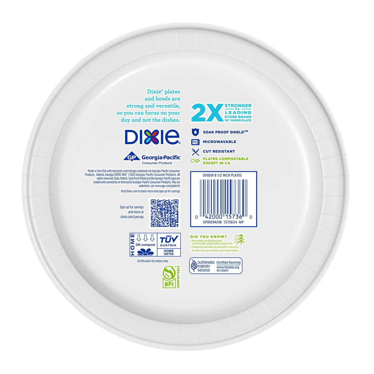 8.5 Inch 90 Count Disposable Paper Plates C95768