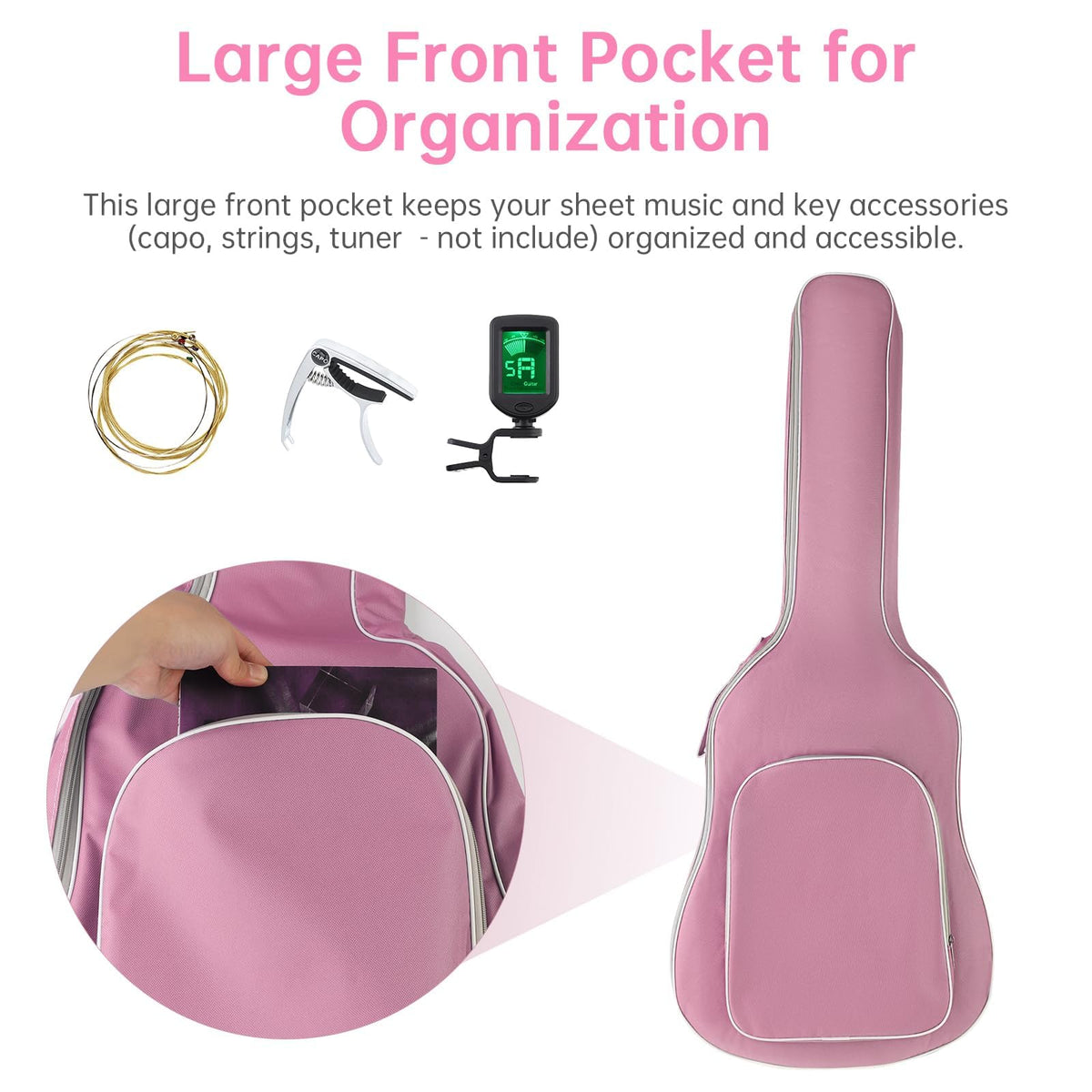 40/41 Inch Waterproof Oxford Padded Acoustic Guitar Bag G71144