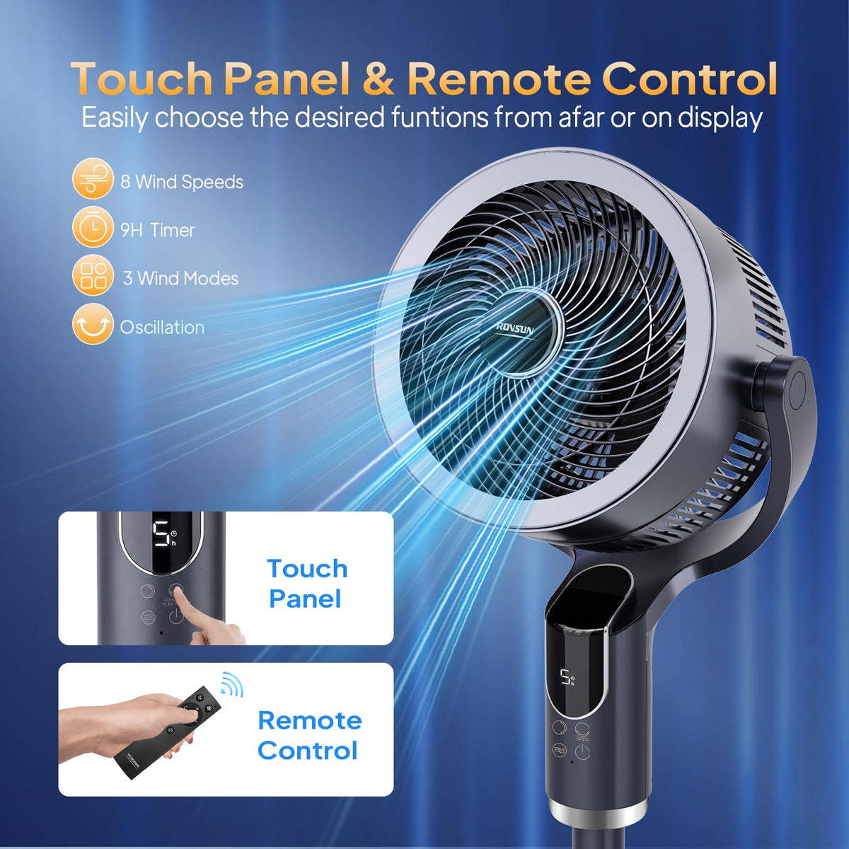 3-in-1 Pedestal Tabletop Fan with Remote Grey 2-Pack Z69754