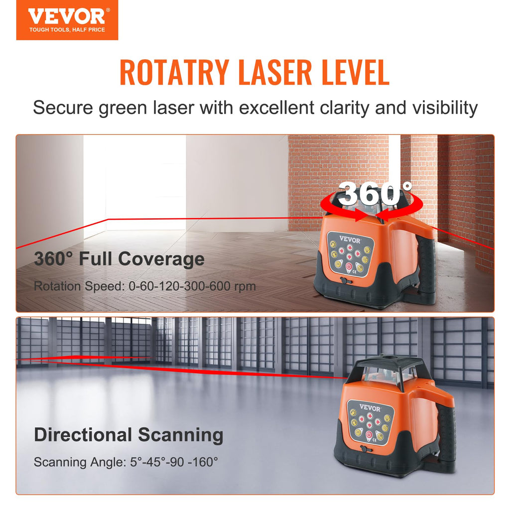 Rotary Laser Level 360 Degree Self-Leveling Red Cross Line X656