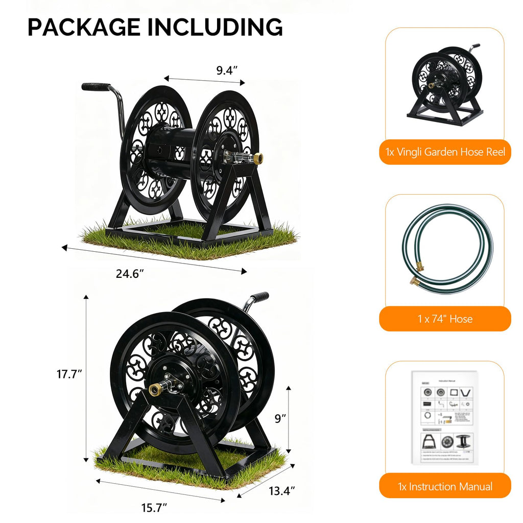 Wall Mount Hose Reel with 108FT Capacity W800931