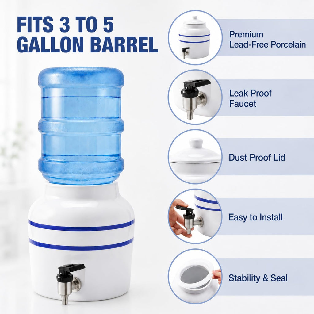 Ceramic Water Dispenser for 3 to 5 Gallon Jugs K981374