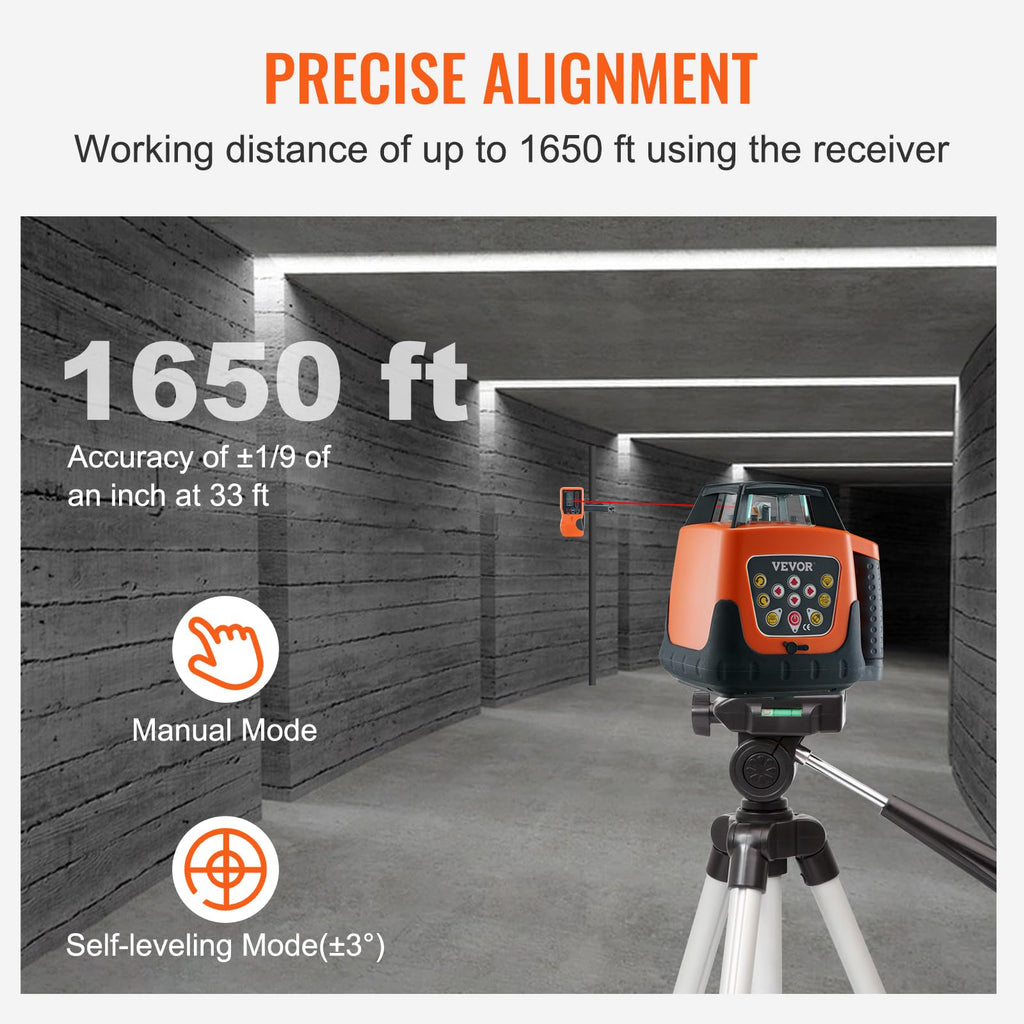 Rotary Laser Level 360 Degree Self-Leveling Red Cross Line X656
