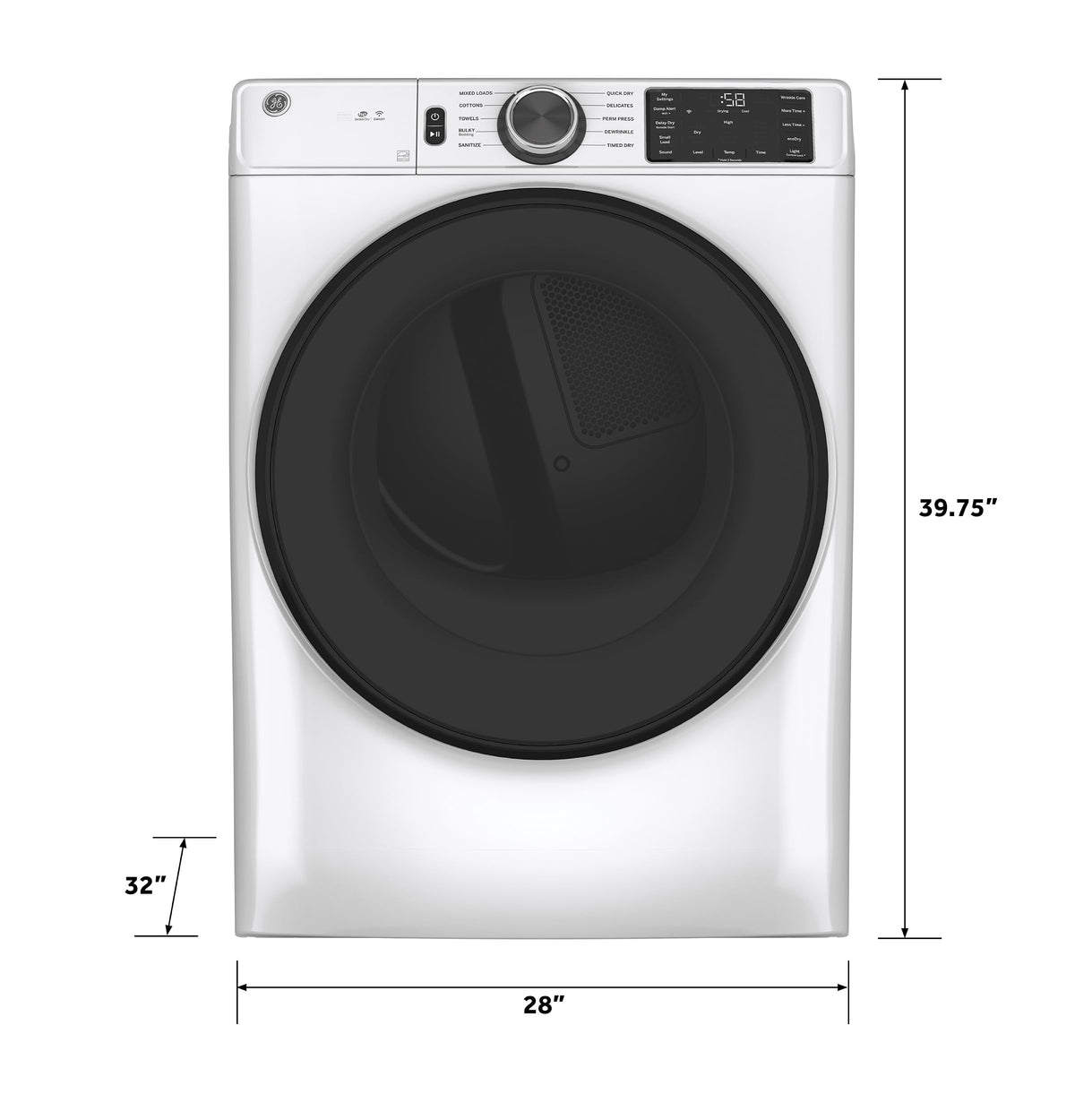 28" Front Load Electric Dryer with 7.8 cu. ft. Capacity White K185768