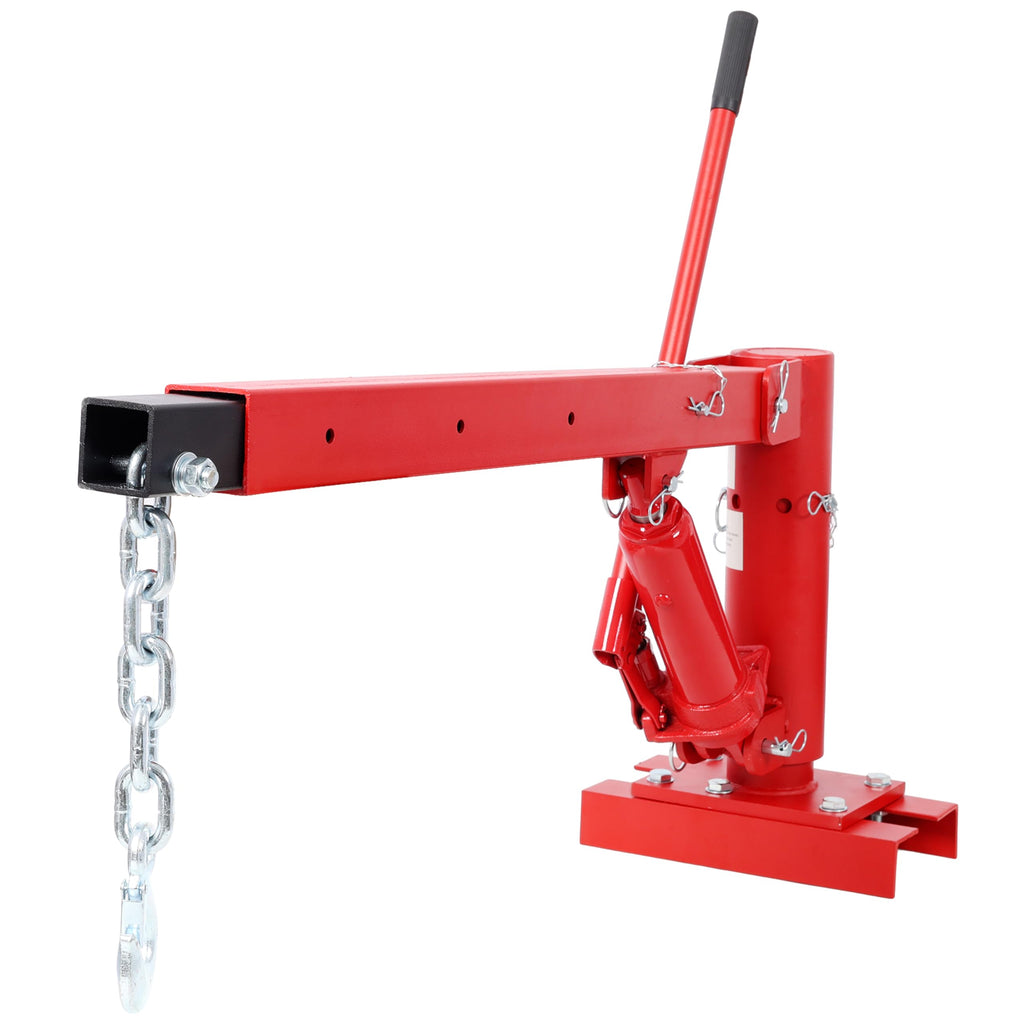 Hydraulic Pickup Truck Crane, 1000 lbs Capacity, 360° Swivel, Red L621
