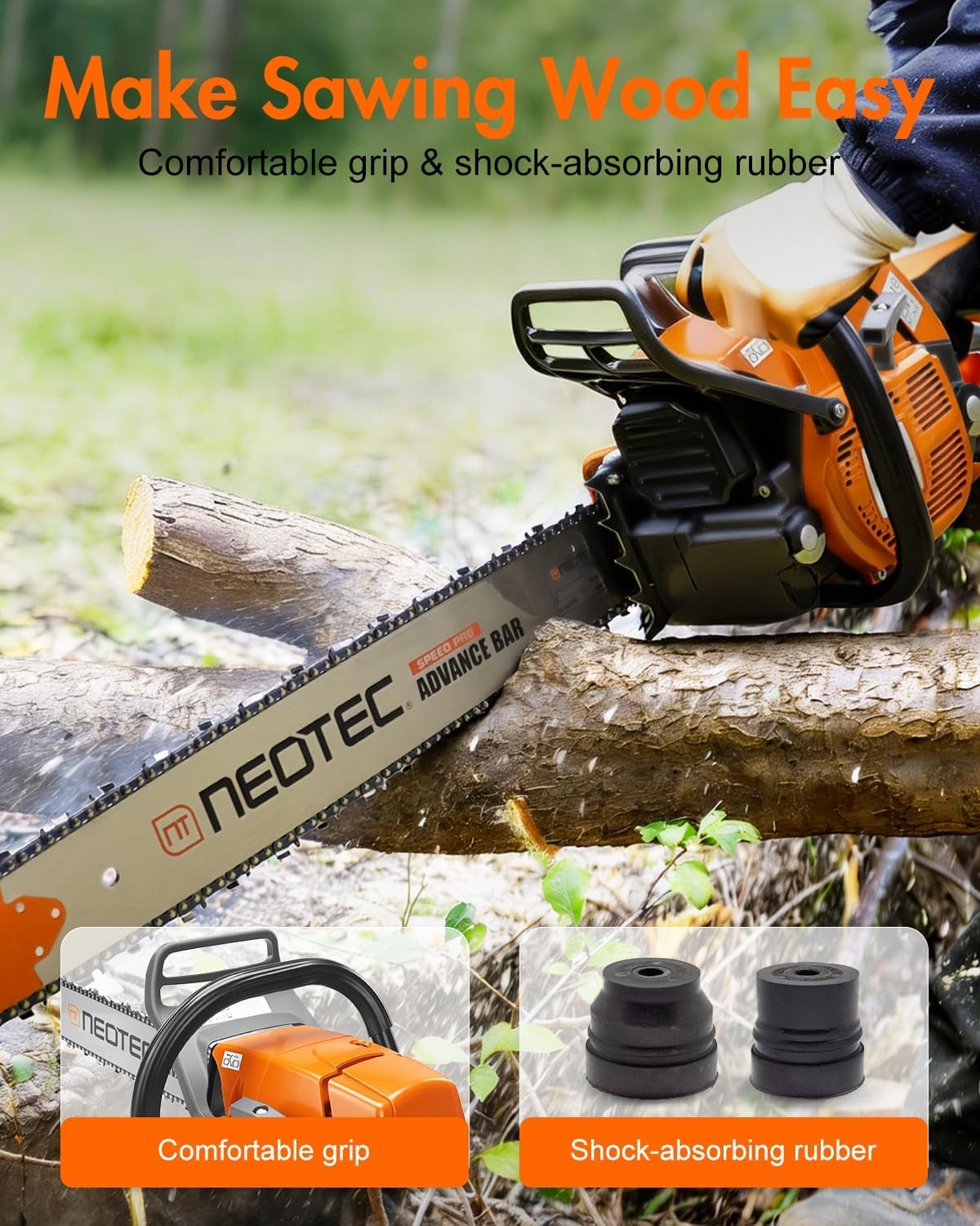 72cc Gas Powered Chainsaw with 24 inch Bar Chain V710329