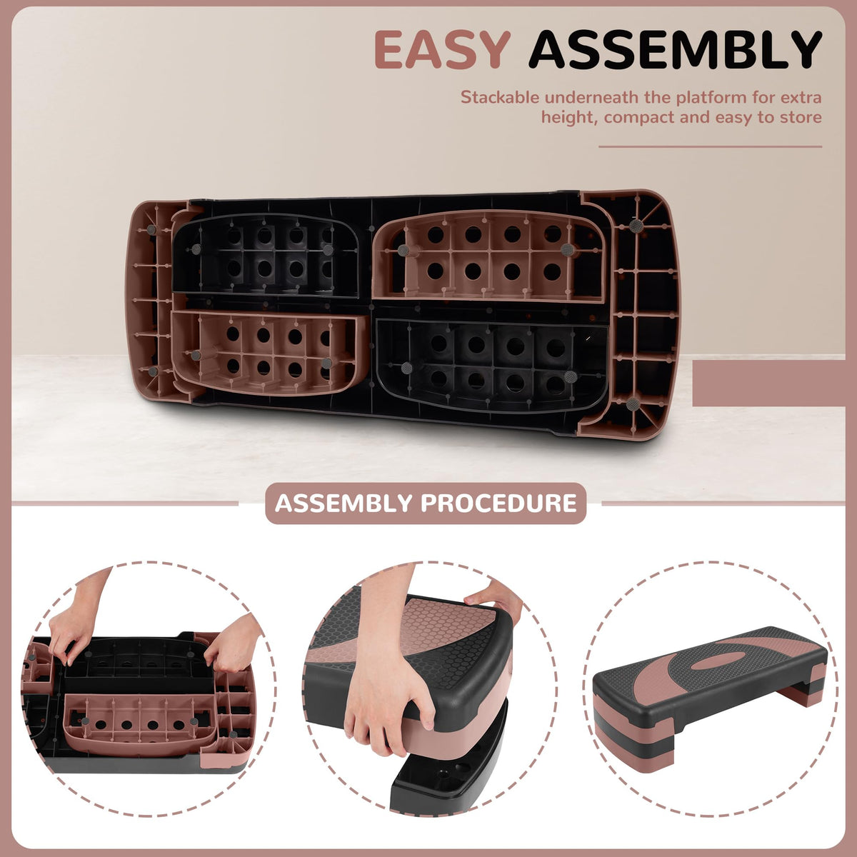 Adjustable Step Aerobic Platform with Risers Q282
