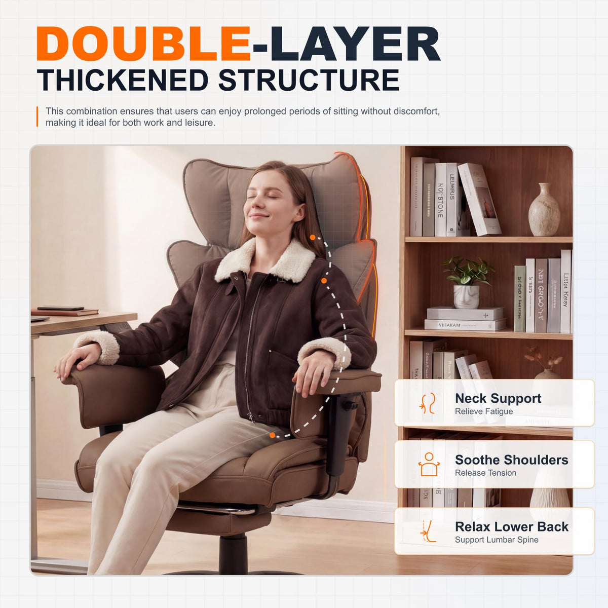 Big and Tall Office Chair with Pocket Spring Cushion S49771