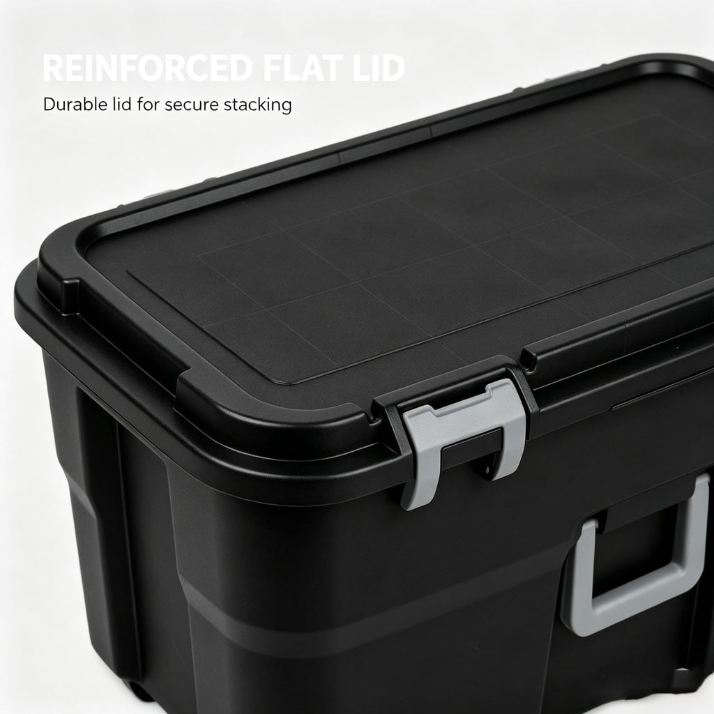 Black 2 Pack 22 Gallon Wheeled Plastic Storage Trunk B79565