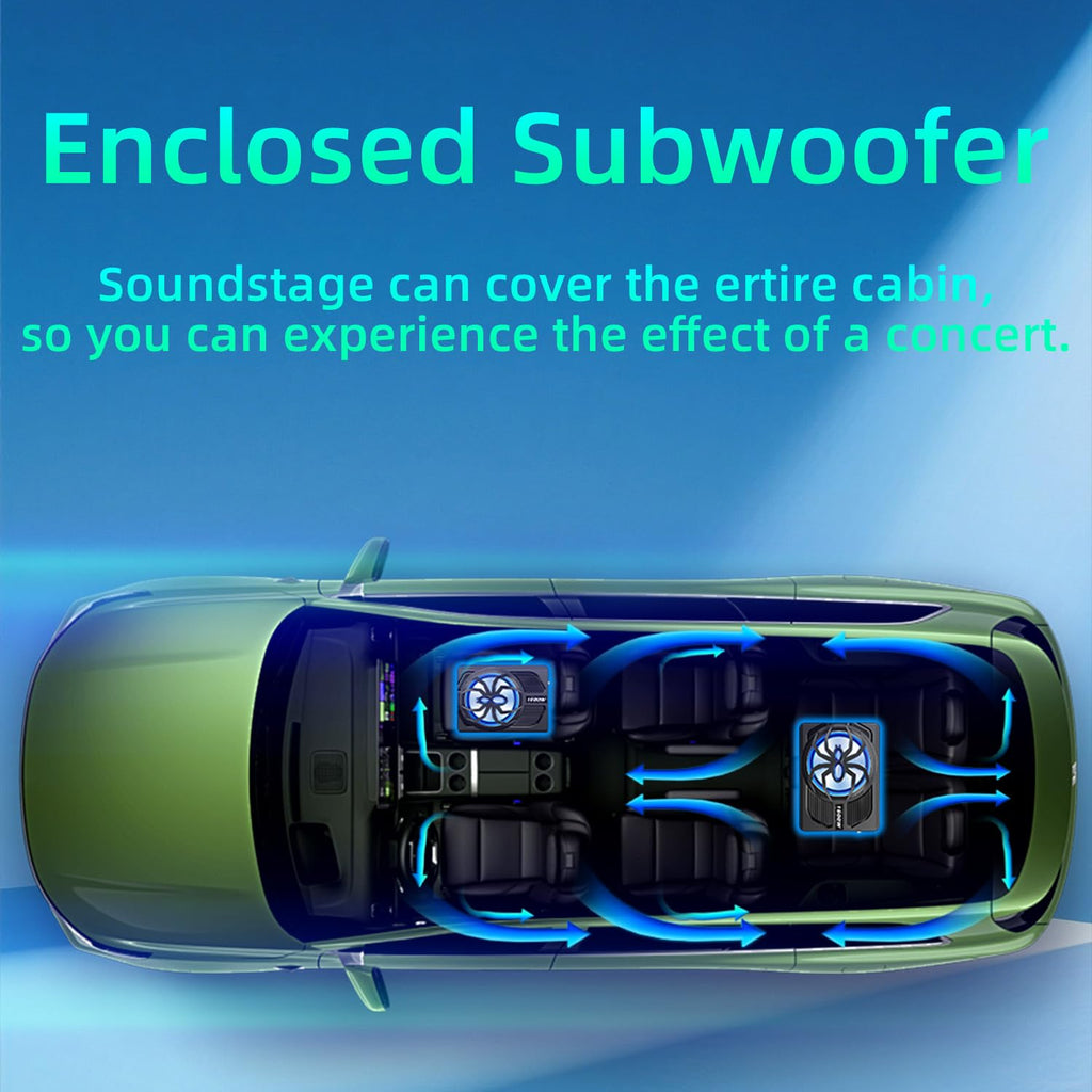 10" 1600W Under Seat Powered Subwoofer with Built-in Amp P1028