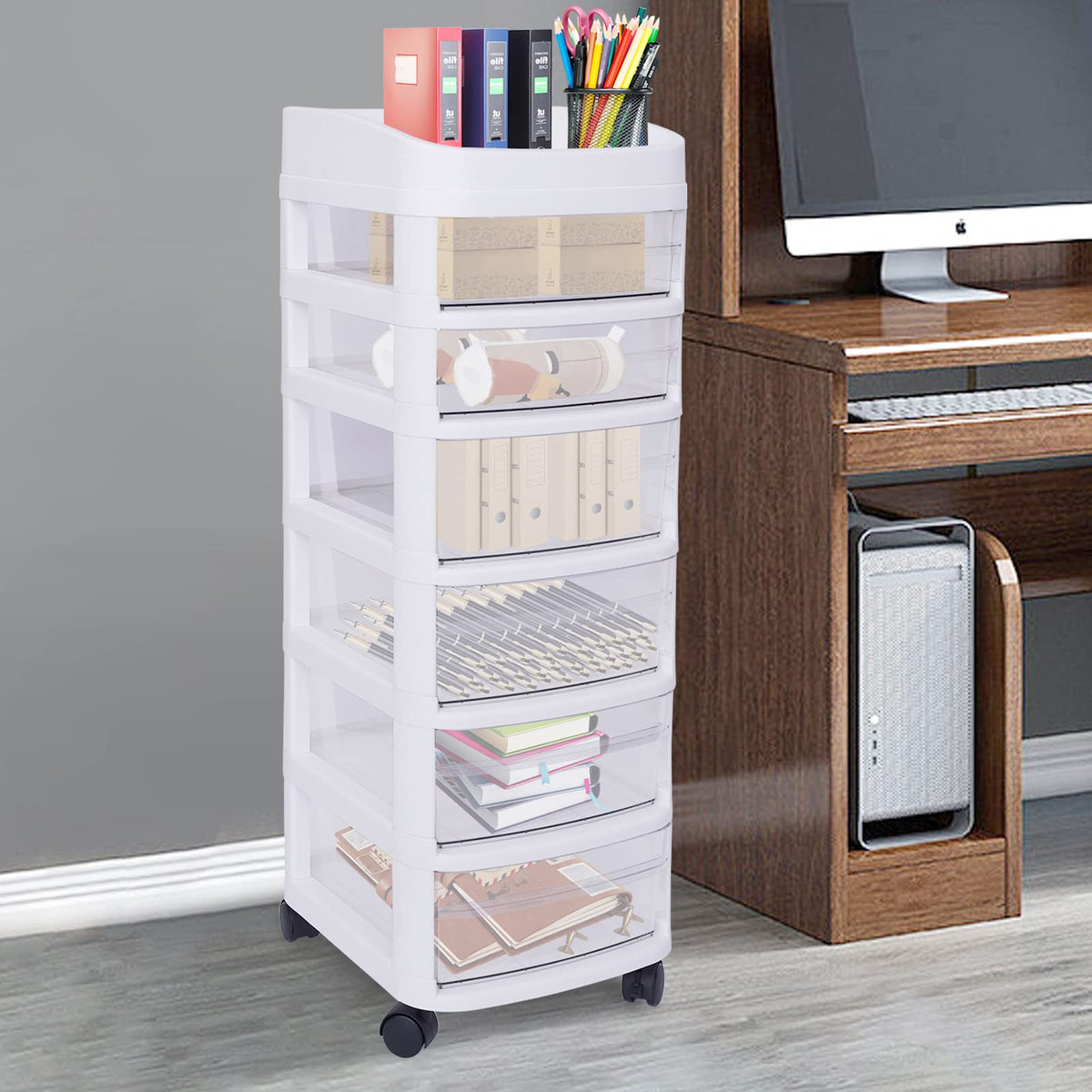 6 Drawer Rolling Storage Cart with Wheels B319