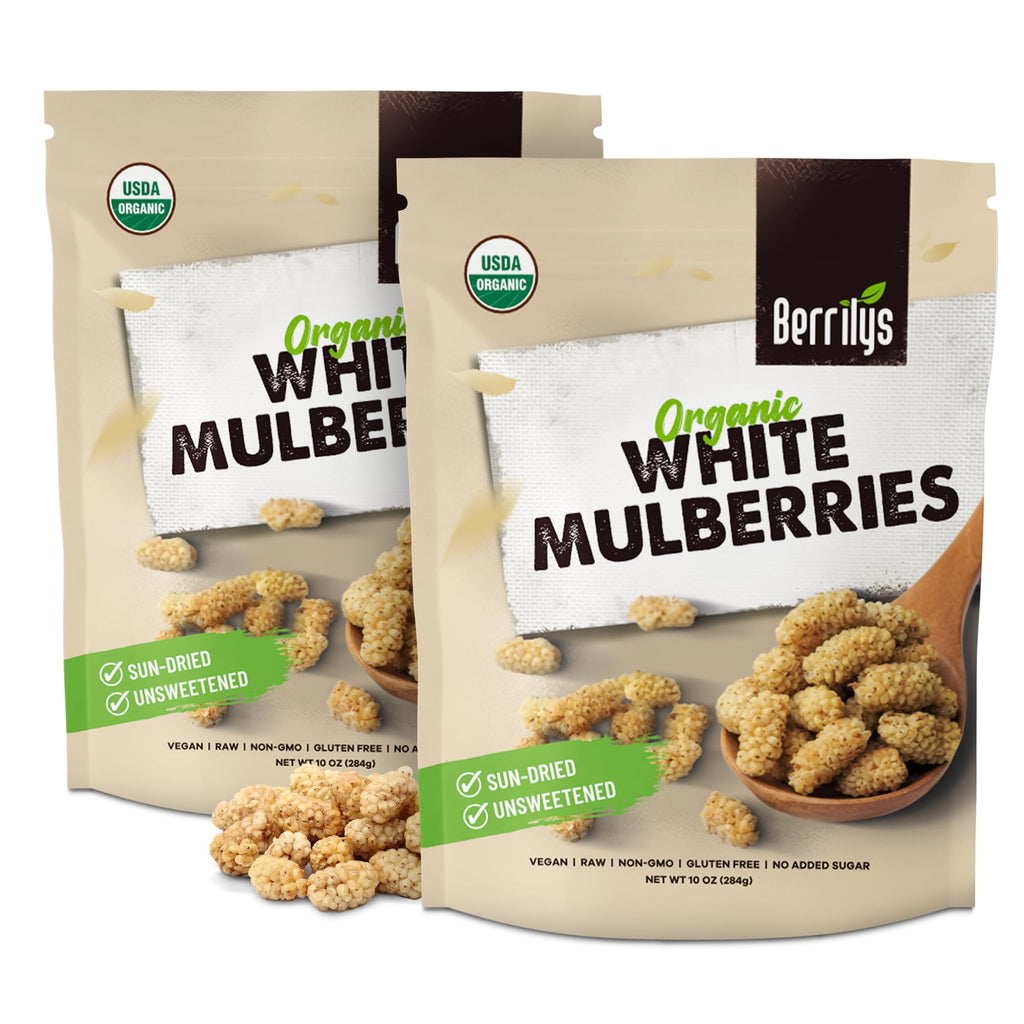 Organic Dried White Mulberries 2 Pack 10oz C391