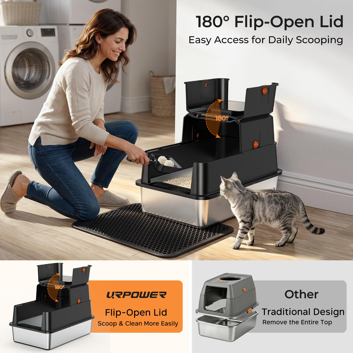 XL Stainless Steel Cat Litter Box B850122