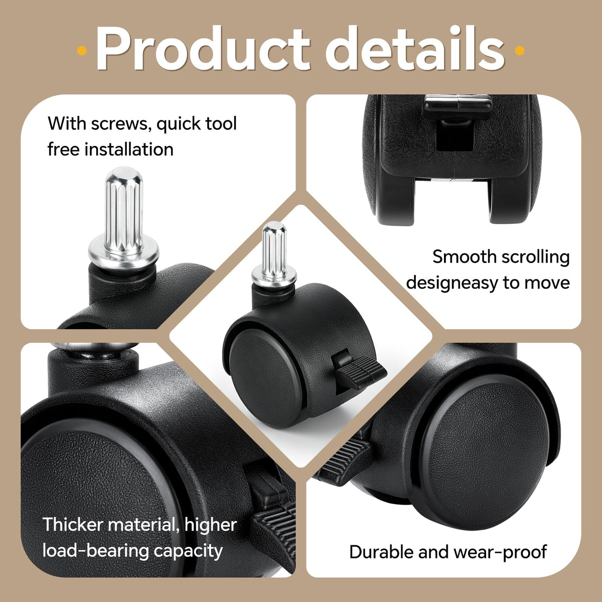 Locking Caster Wheel 4 PCS P742
