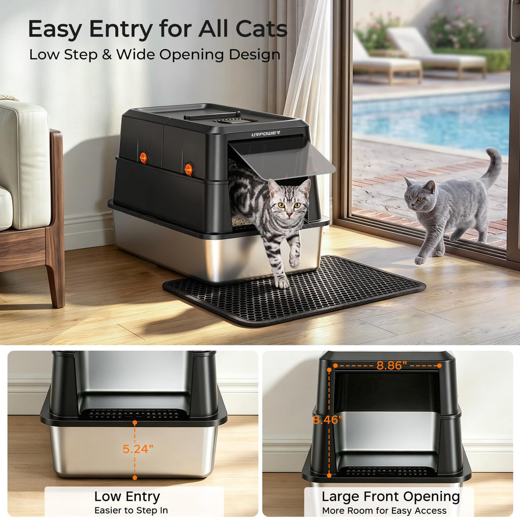 XL Stainless Steel Cat Litter Box B850122