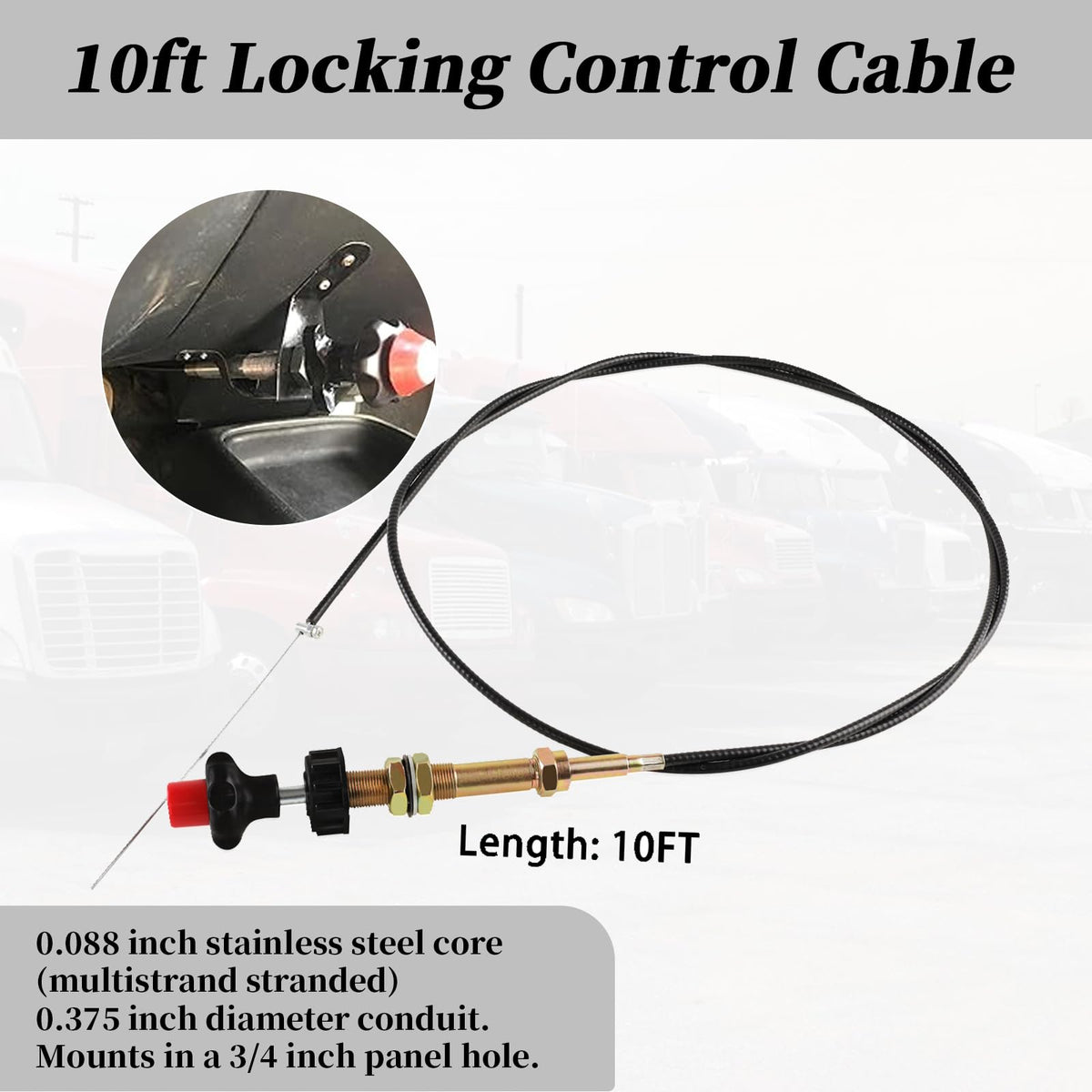 10FT Adjustable Locking Control Cable Y291035