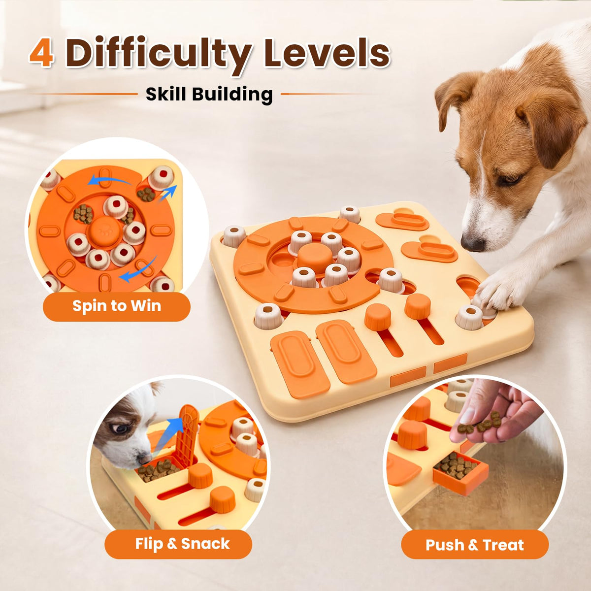 4-Level Interactive Dog Puzzle Toy with Suction Cups Z23213