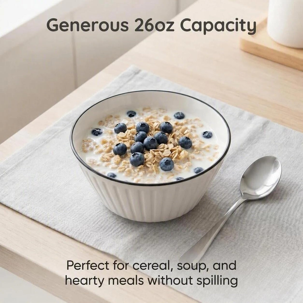 White Ceramic Serving Bowls Set of 4 V2830