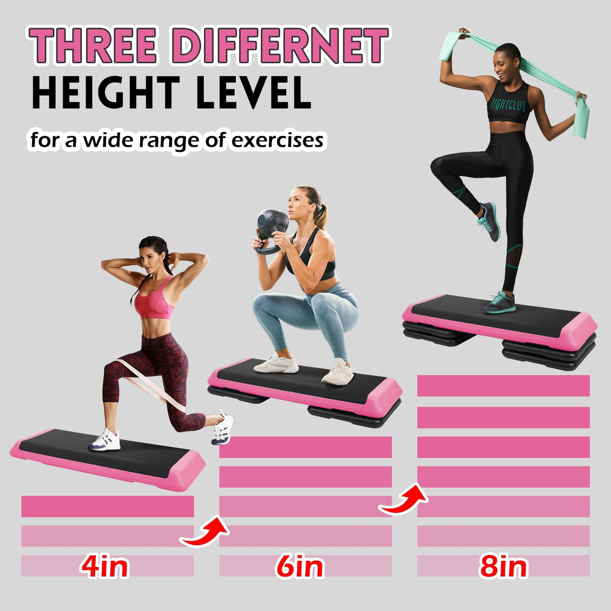 Adjustable Step Aerobic Platform with Risers N24950