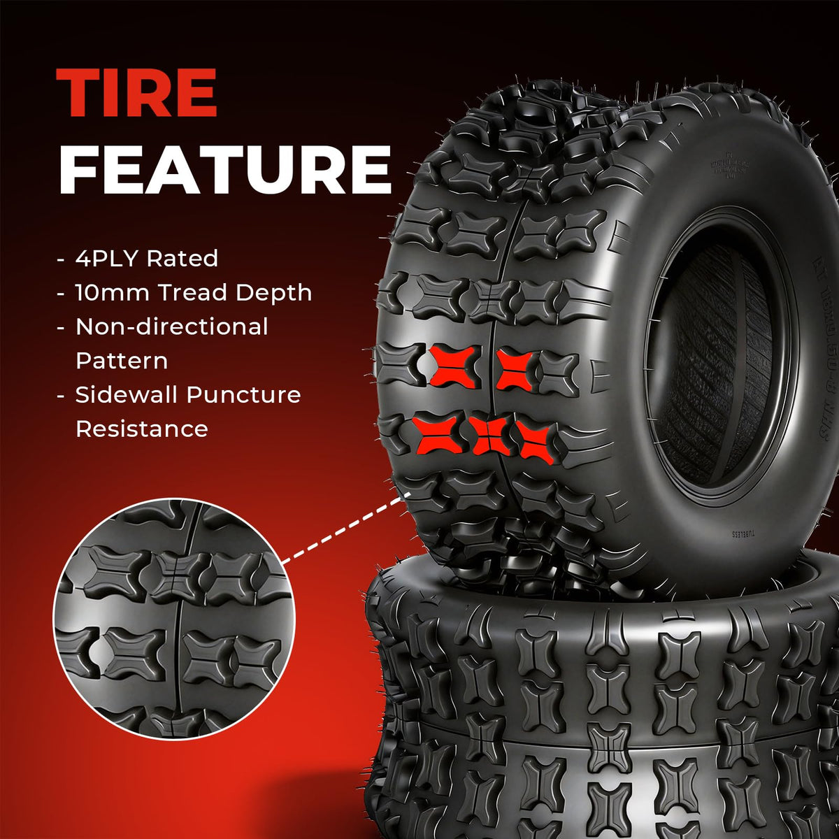 Set of 4 All Terrain ATV/UTV Tires E70654