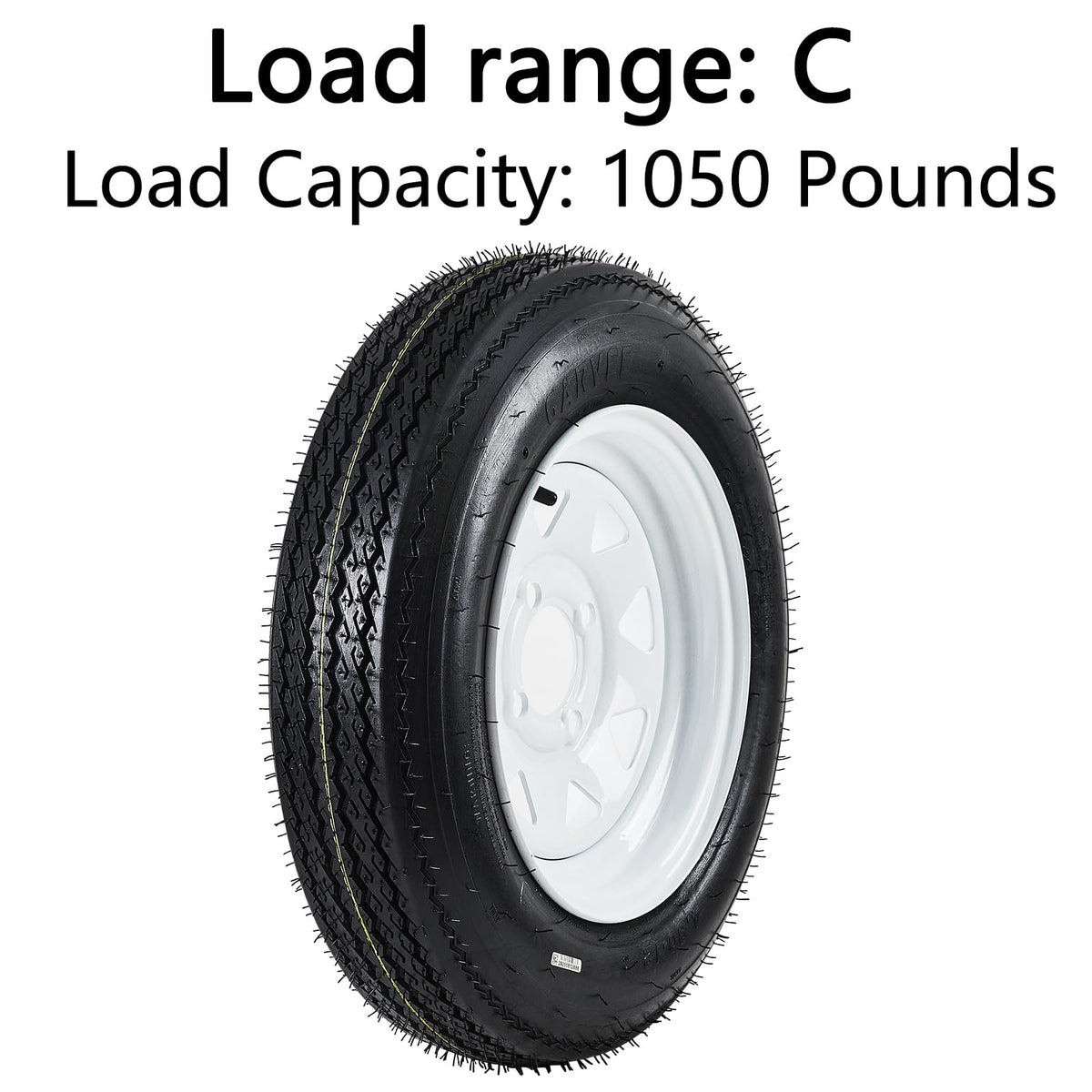 2-Pack Trailer Tires on Rims 5.30-12 4 Lug White Wheels P399