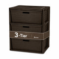 Brown 3 Drawer Plastic Storage Organizer N3190