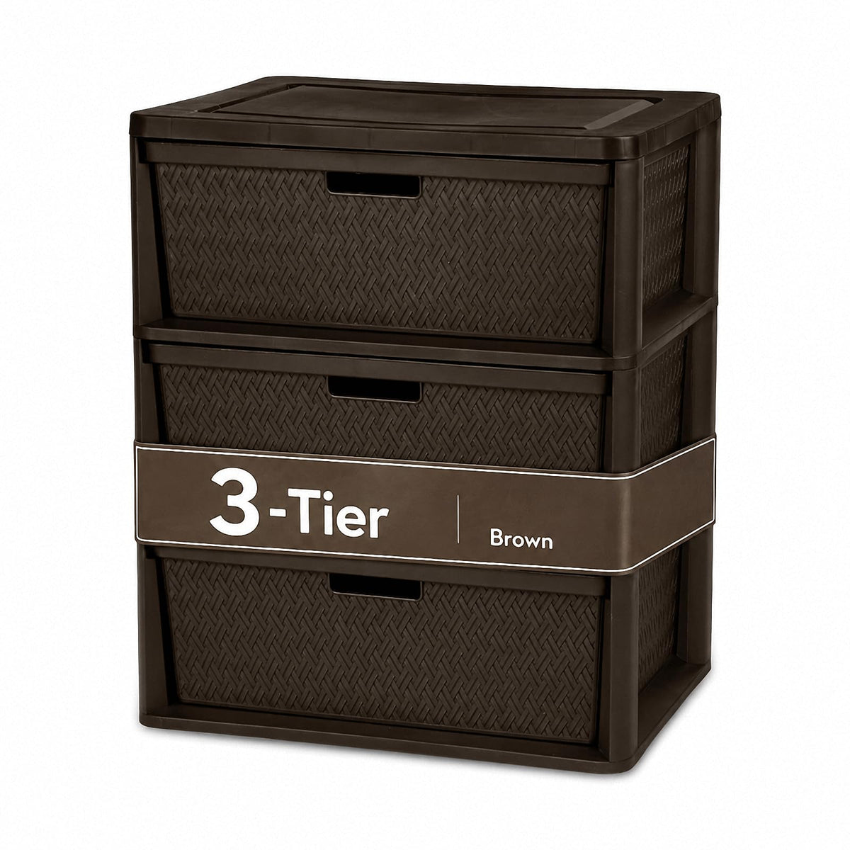 Brown 3 Drawer Plastic Storage Organizer N3190