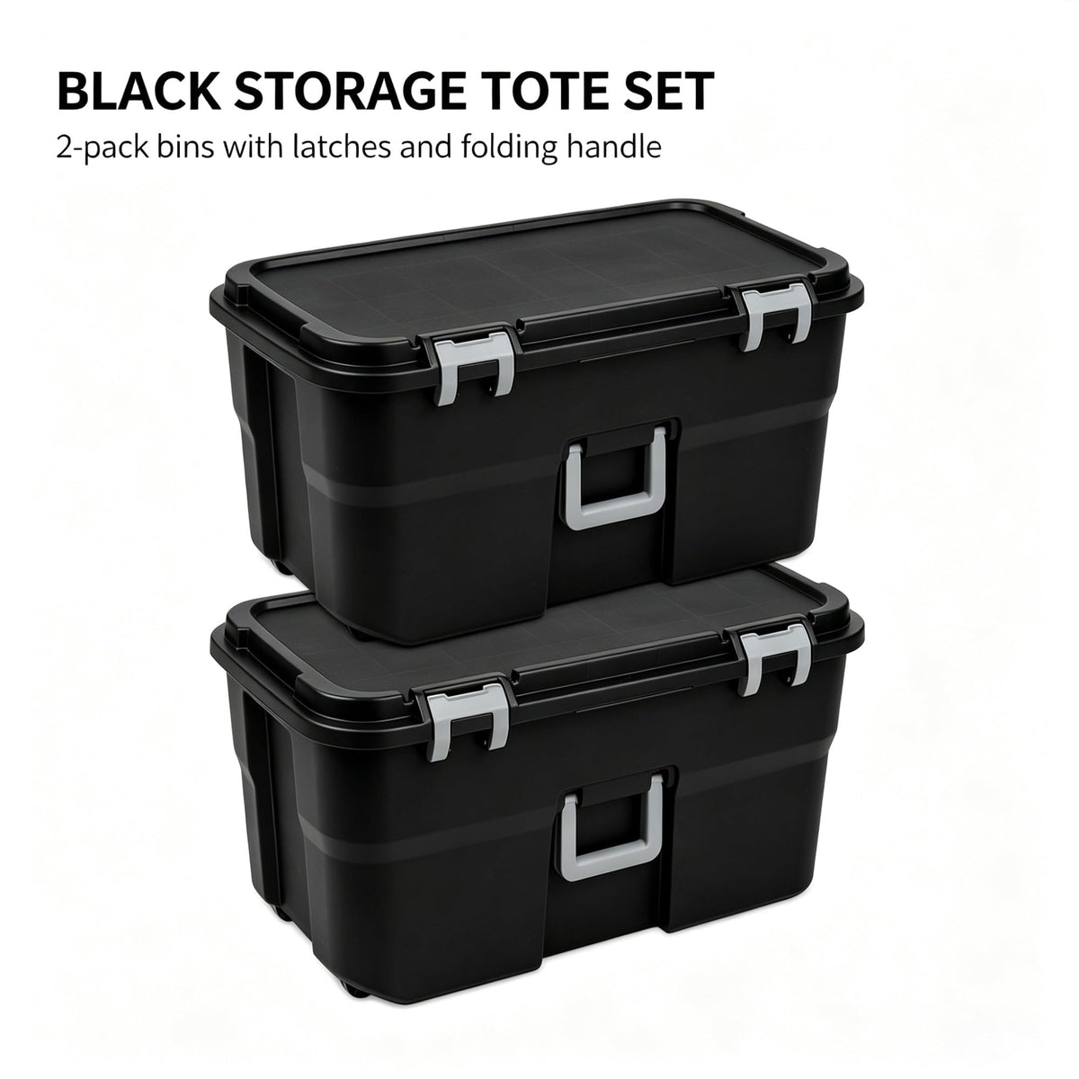 Black 2 Pack 22 Gallon Wheeled Plastic Storage Trunk B79565
