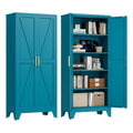 71'' Peacock Blue Metal Storage Cabinet with 4 Adjustable Shelves U495