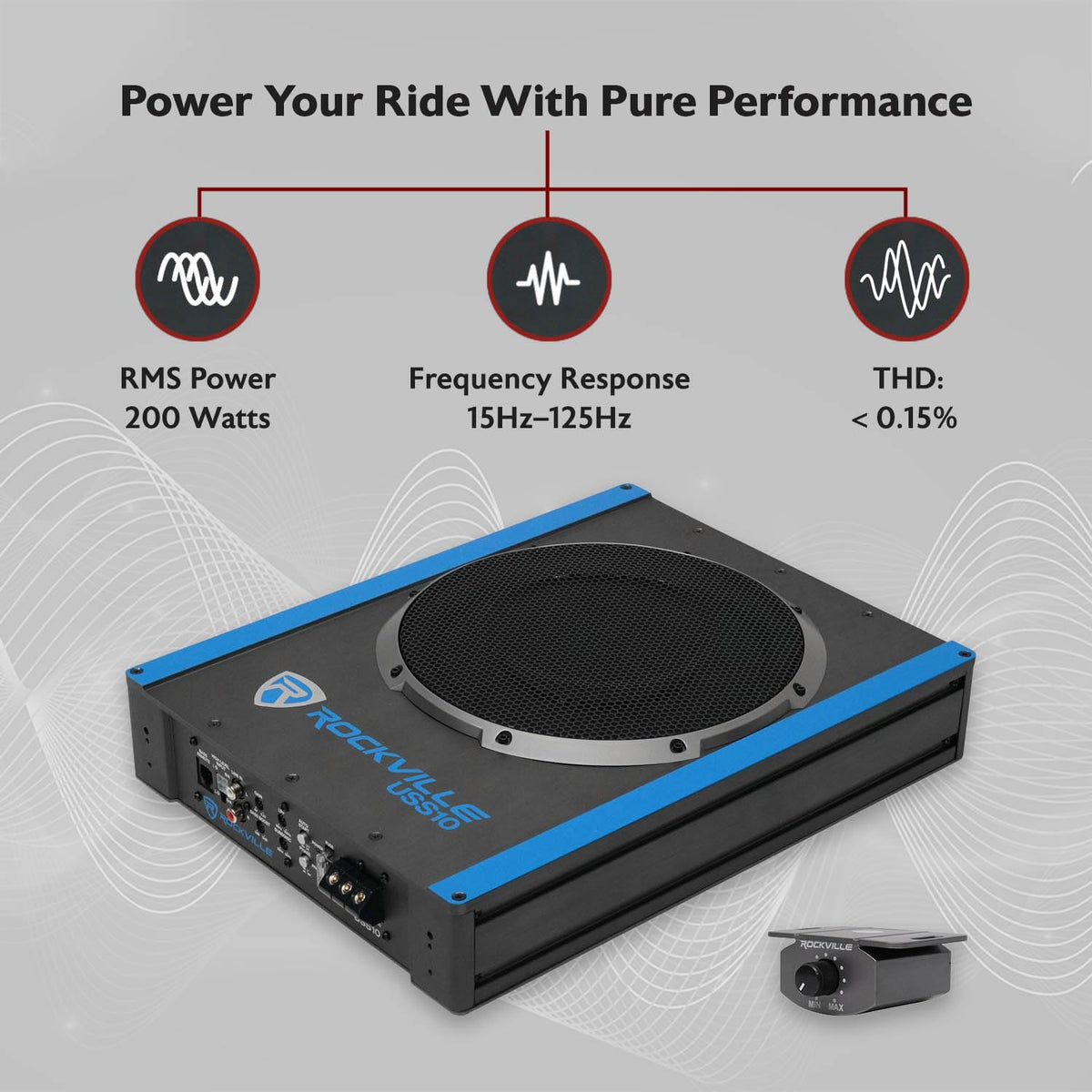 10" Slim Under-Seat Powered Car Subwoofer I254566
