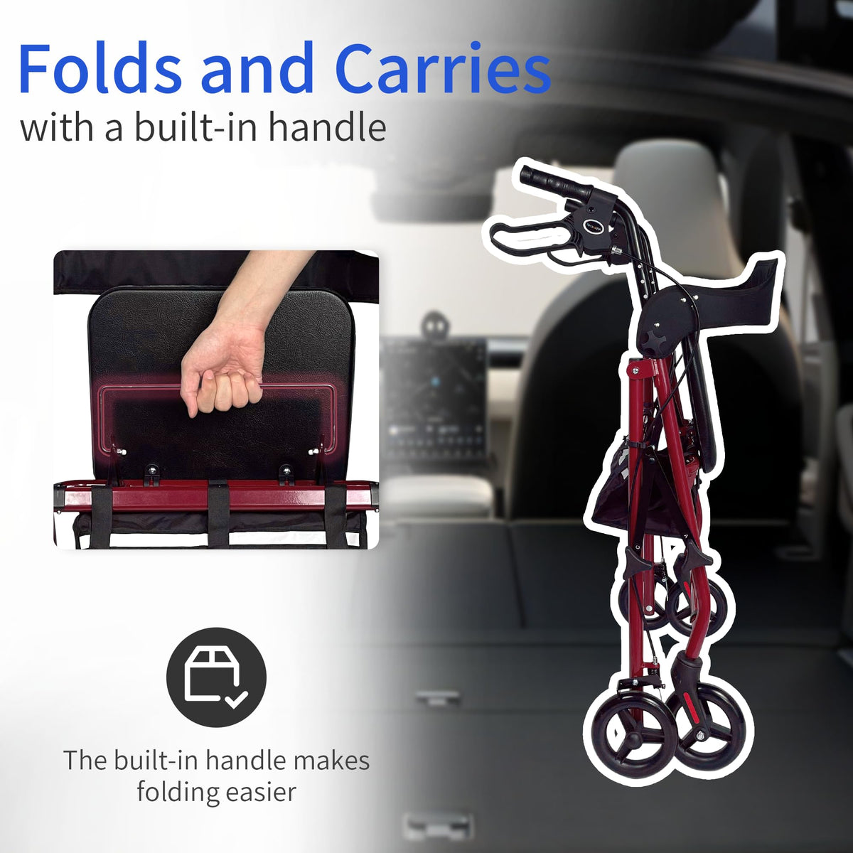 Foldable Rolling Walker with Seat K5834