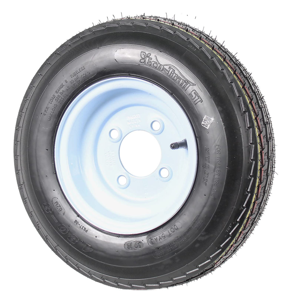 2-Pack Trailer Tire Rim Assembly 4.80-8 4 Lug White V82141