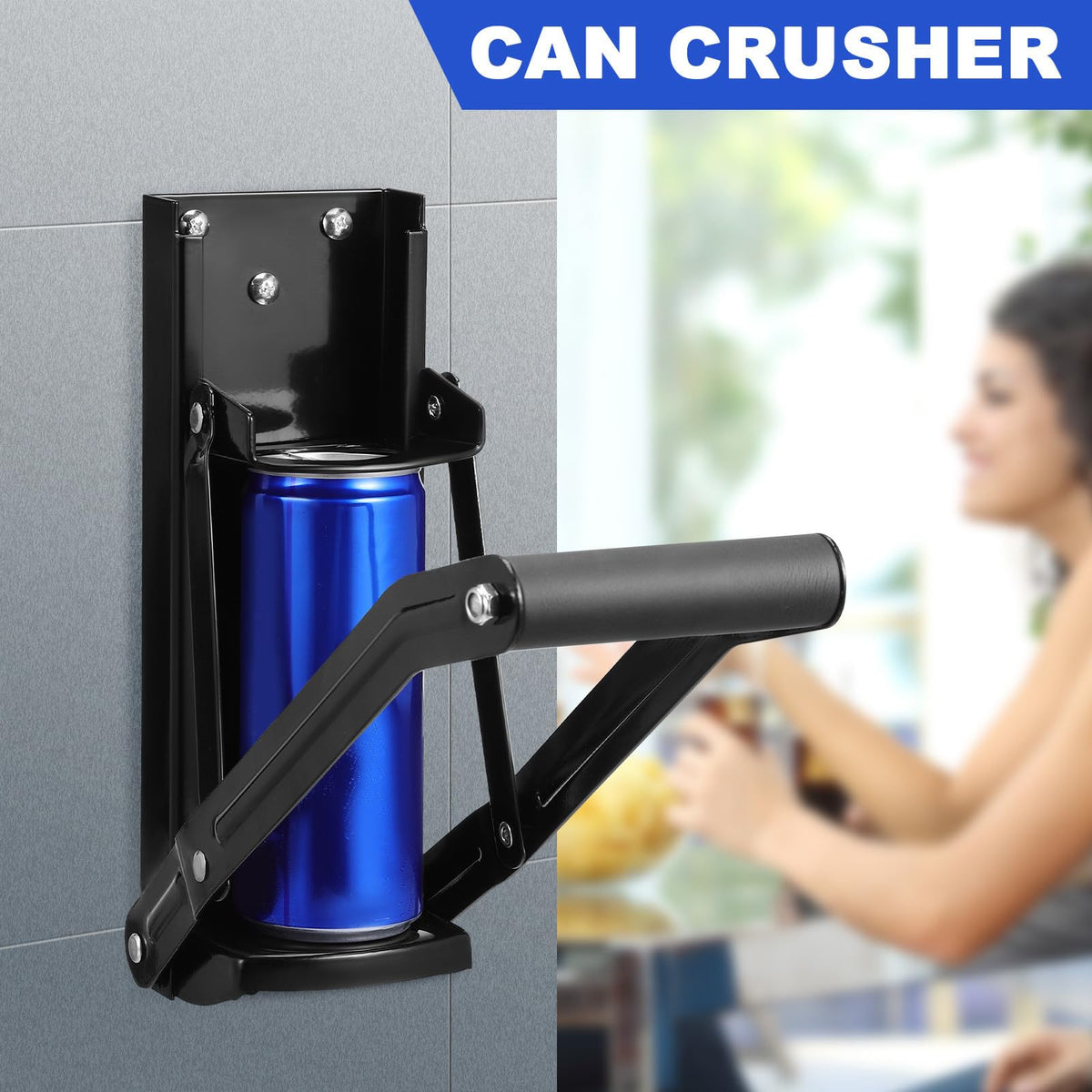 Stainless Steel Wall Mounted Can Crusher with Bottle Opener R7412