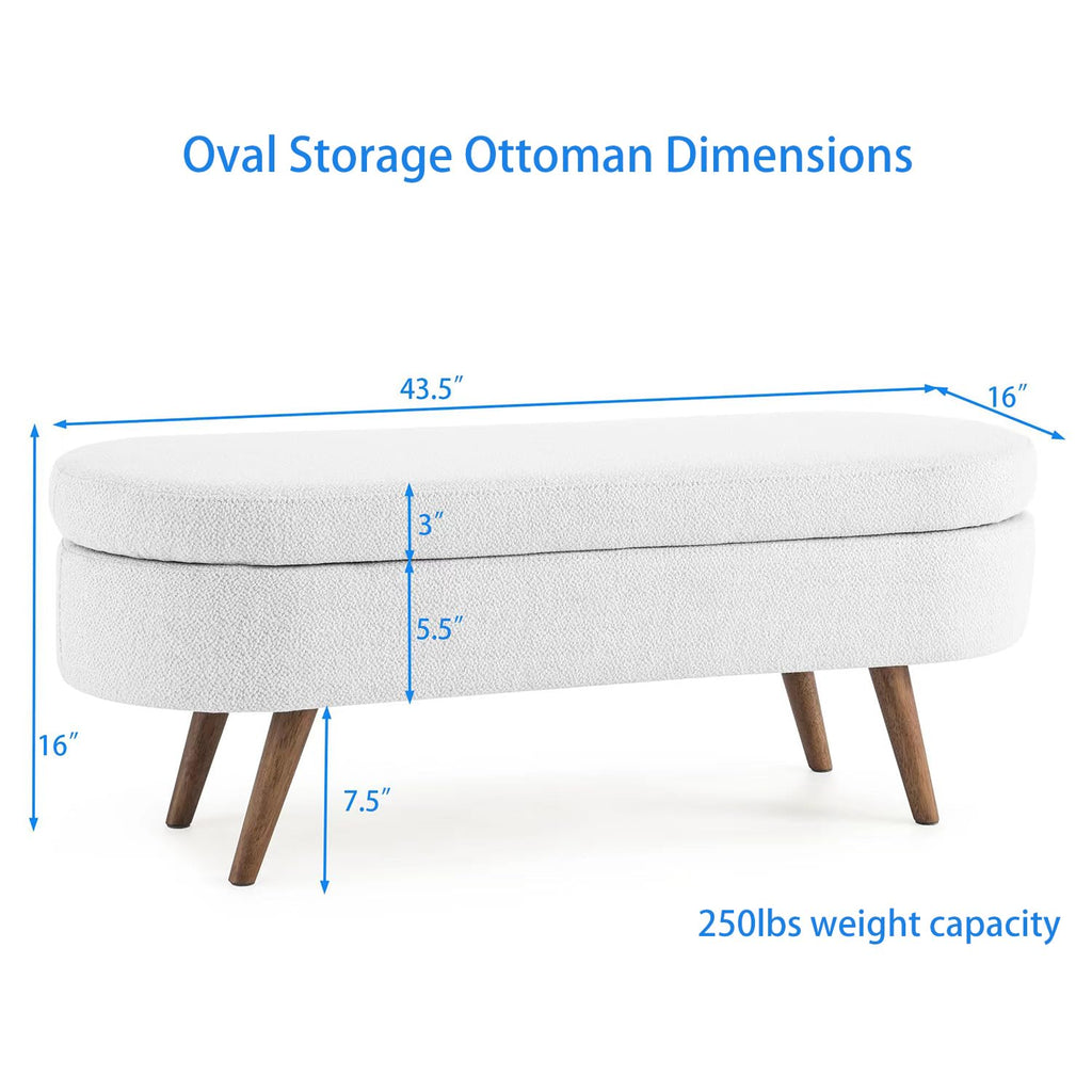 Brown Linen Storage Ottoman Bench F995301