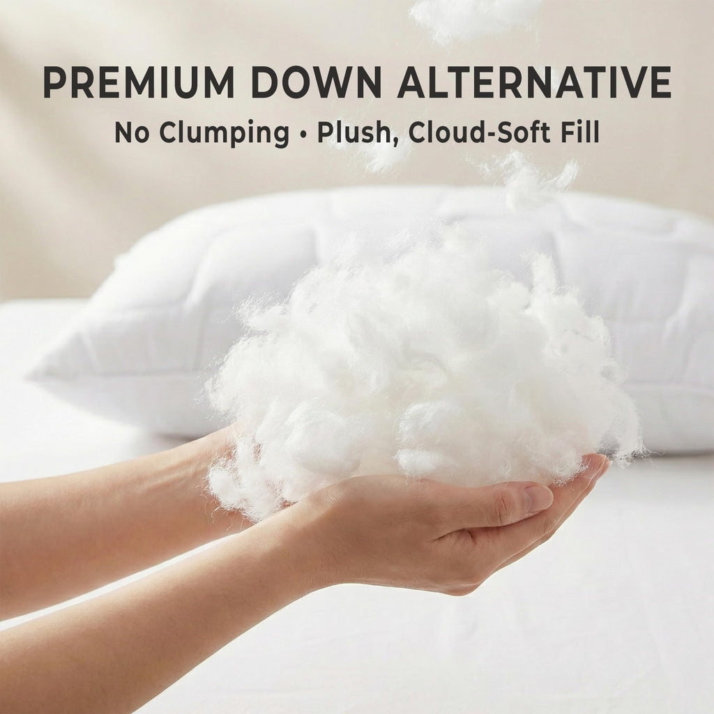 King Size White Cooling Down Alternative Pillows Set of 2 P797489