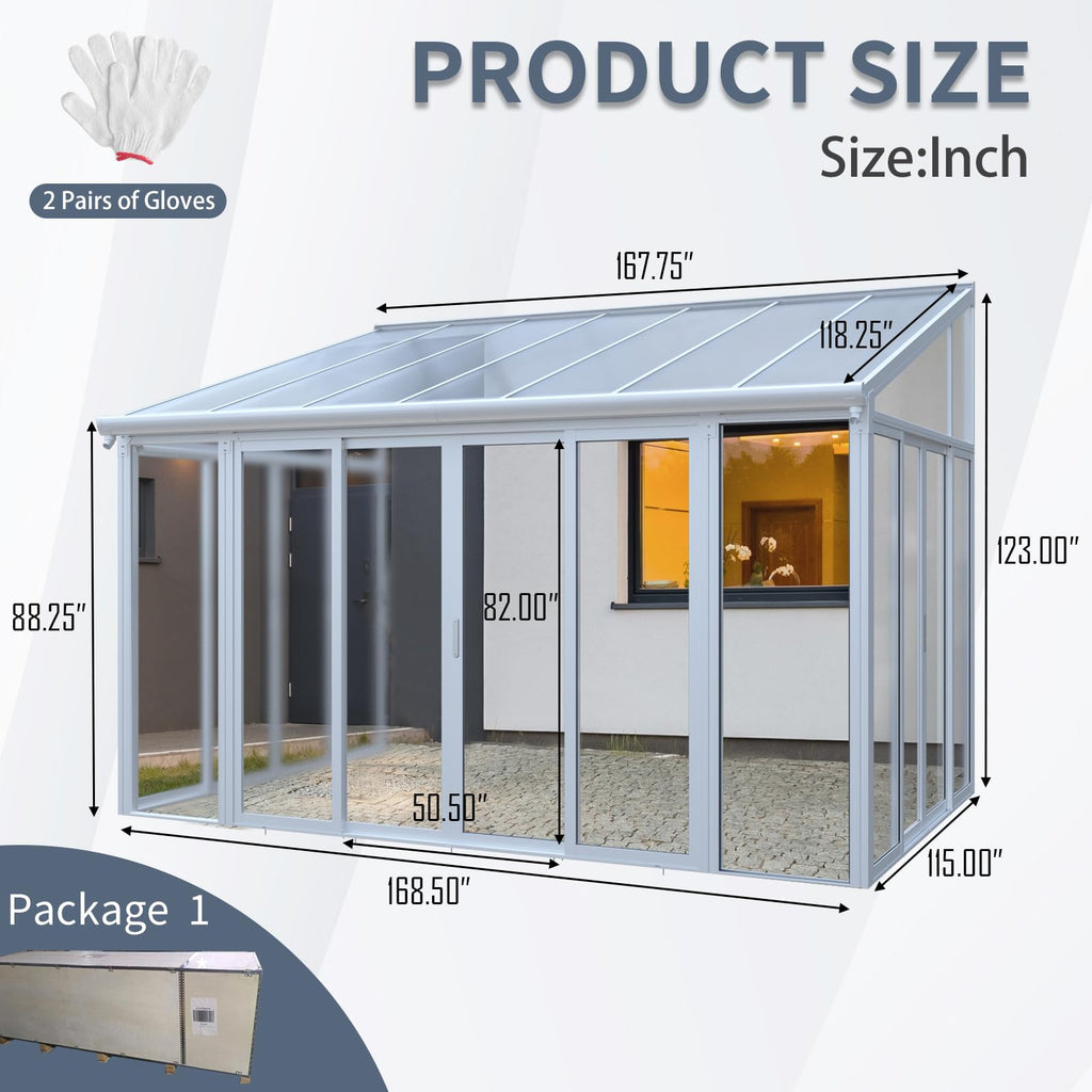 10x14 FT Wall Mounted Sunroom Kit P381167