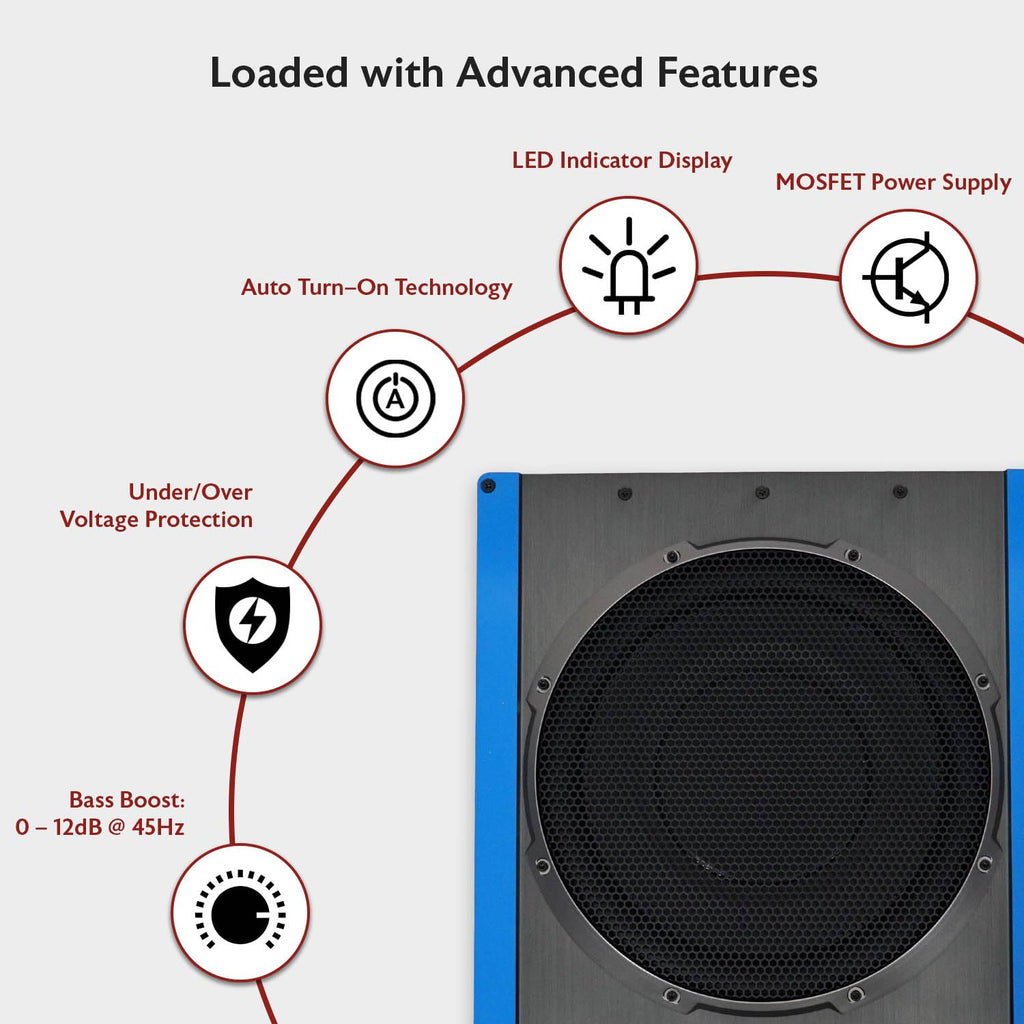 10" Slim Under-Seat Powered Car Subwoofer I254566