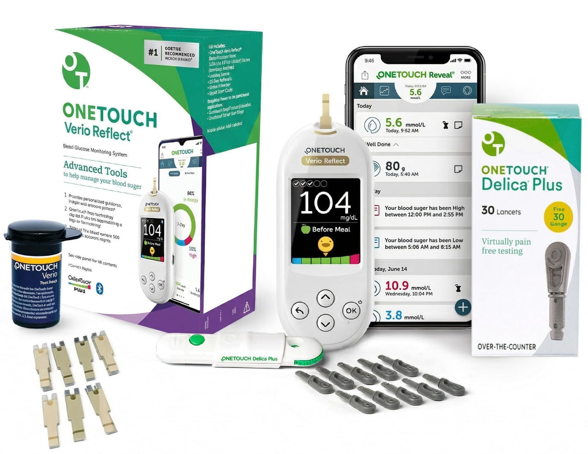 Blood Glucose Test Kit with Meter, Lancets, Lancing Device and Test Strips O356