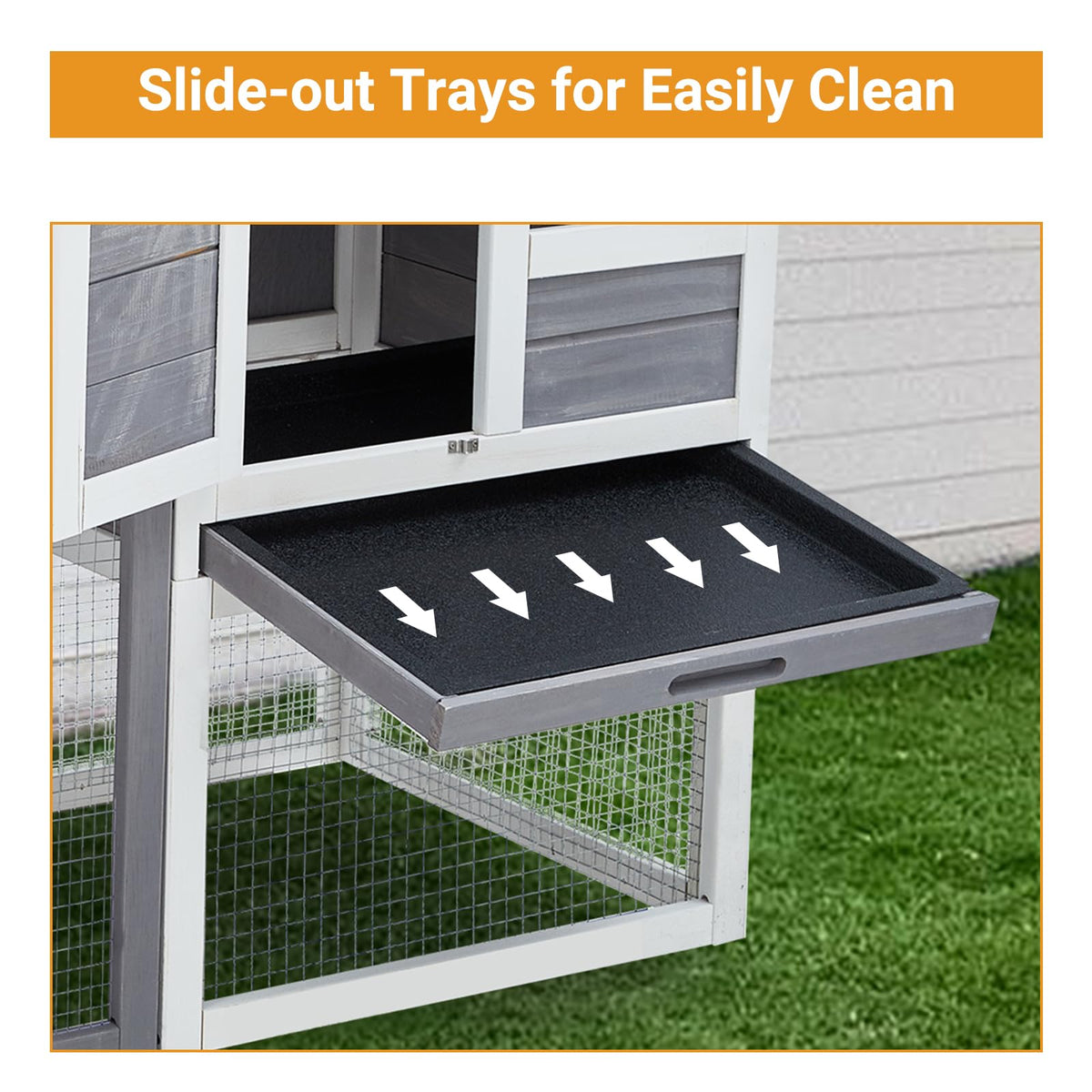 2-Story Wooden Bunny Hutch with Tray Z417
