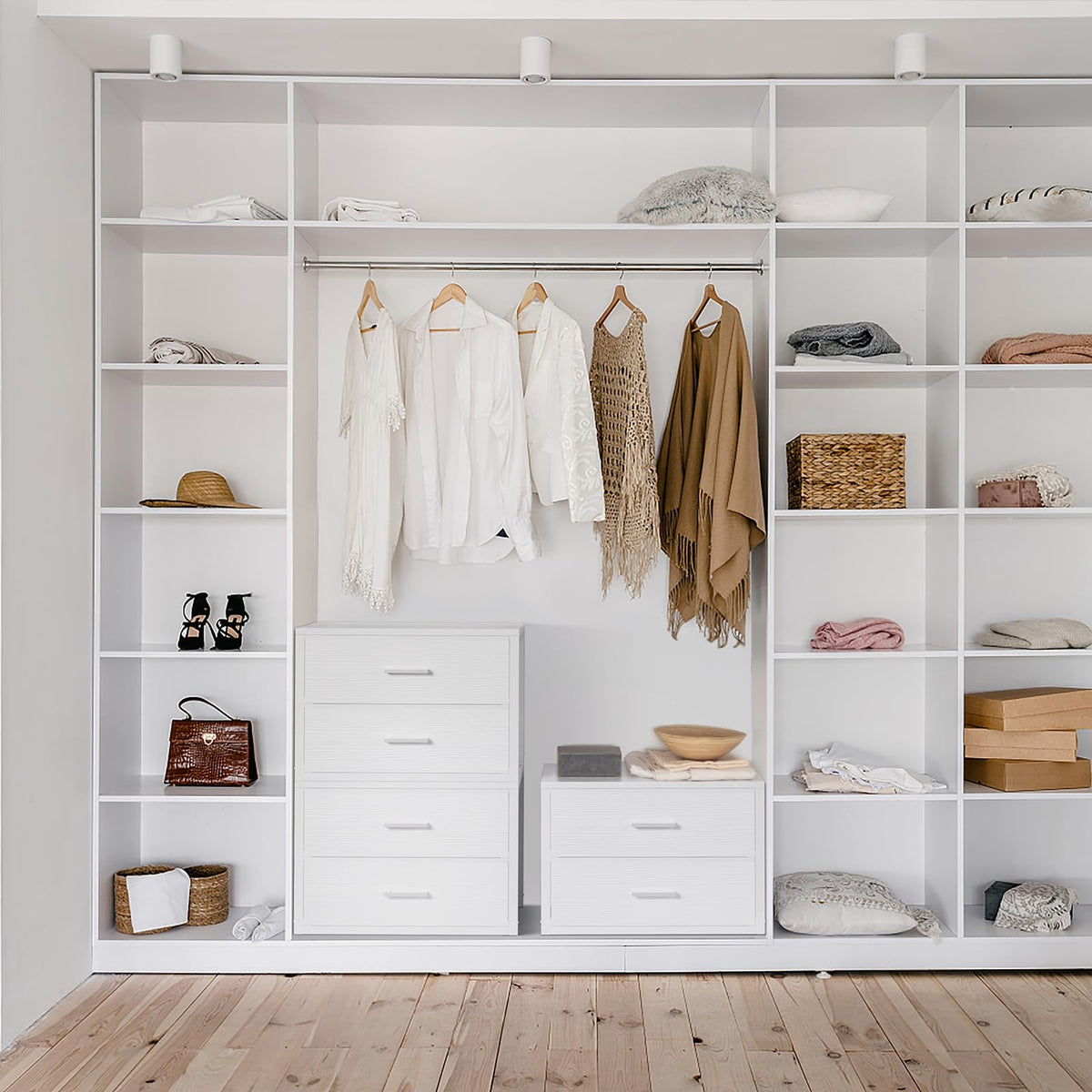 White 2 Drawer Fabric Storage Dresser D883