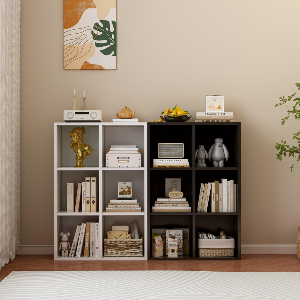 Black 6-Cube Storage Shelf Bookcase F10153