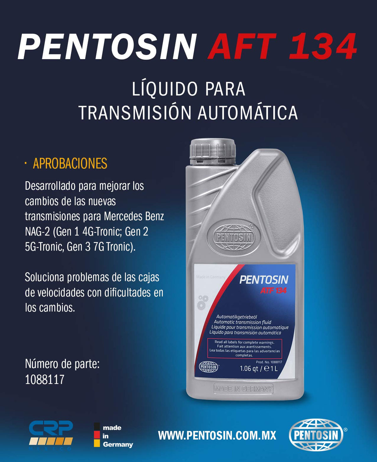 ATF 134 Automatic Transmission Fluid Red 1 Liter N3194