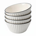 White Ceramic Serving Bowls Set of 4 V2830